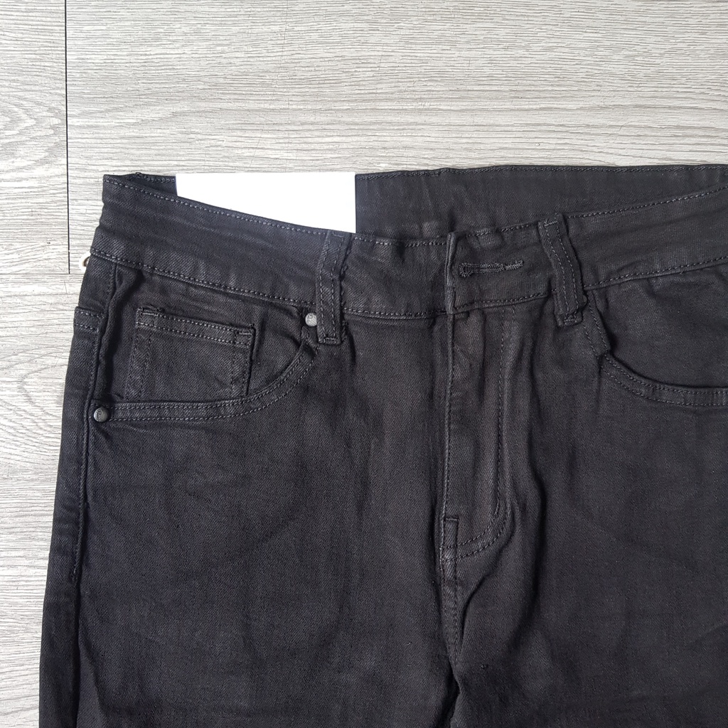 Quần jean đen nam zipper rách gối - trơn - Quần jean đen nam skinny Quần jean đen nam Thesix Studio