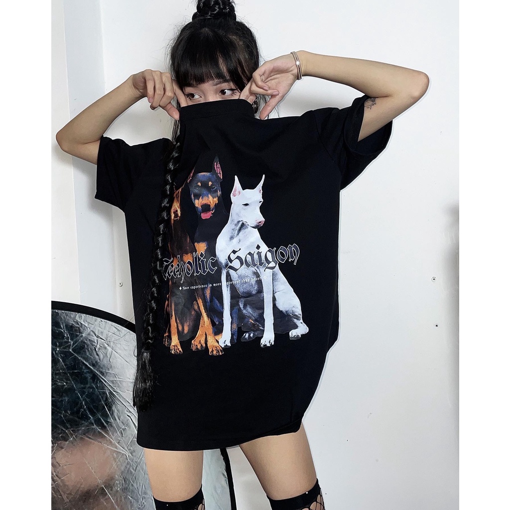 Áo Thun Unisex Dobermann TeeHolic Màu Đen - THS