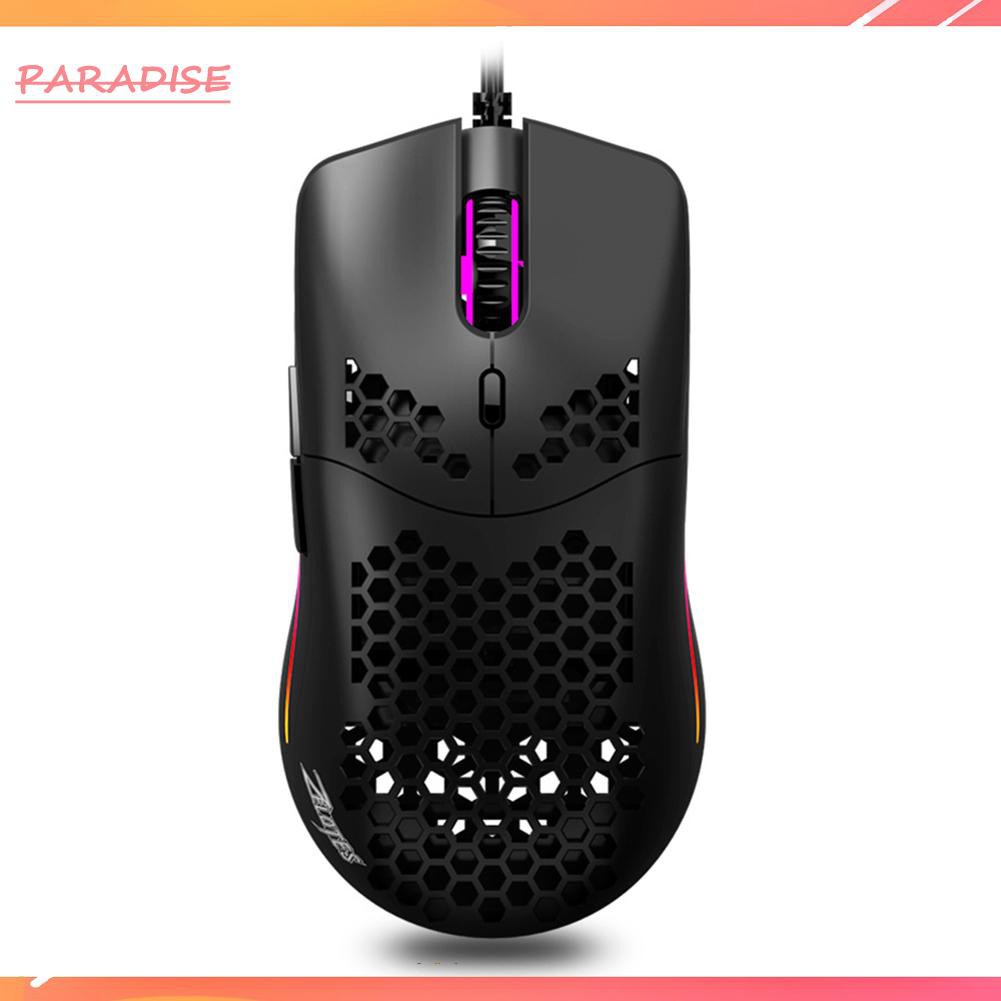 Paradise1 ZELOTES C7 7 Buttons Honeycomb RGB 16000DPI Wired Gaming Mouse for Computer