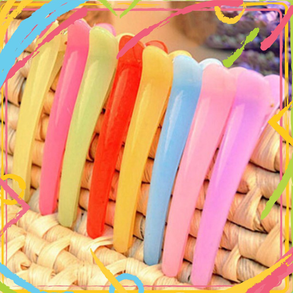 Ghim Kẹp Tóc Mỏ Vịt Nhiều Màu Làm Bằng Nhựa Cao Cấp Tiện Dụng Dài 7,5 Cm, Nhỏ Gọn Đáng Yêu.