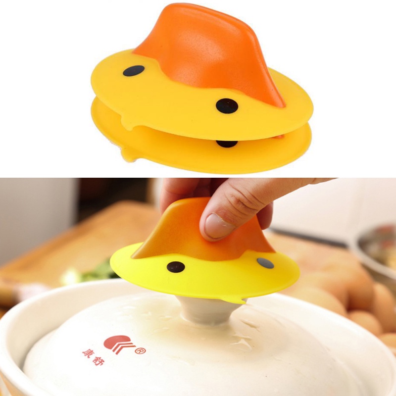 Set 2 Găng Tay Silicone Cách Nhiệt Hình Vịt Vàng Cho Nhà Bếp
