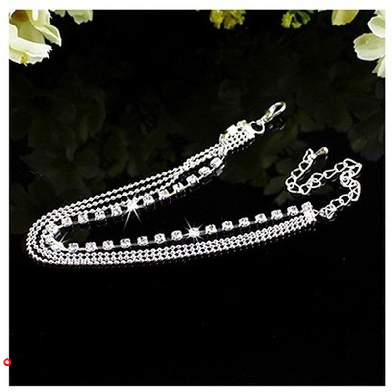 Lắc chân nhiều lớp đính hạt pha lê