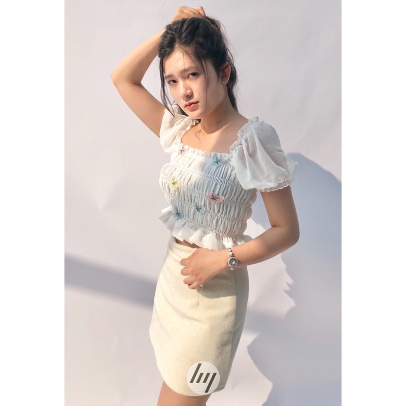 ÁO KIỂU ĐÍNH HOẠ TIẾT BƯỚM | BigBuy360 - bigbuy360.vn