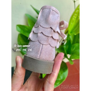 Boot da lộn hồng nhũ cho bé- ảnh thật