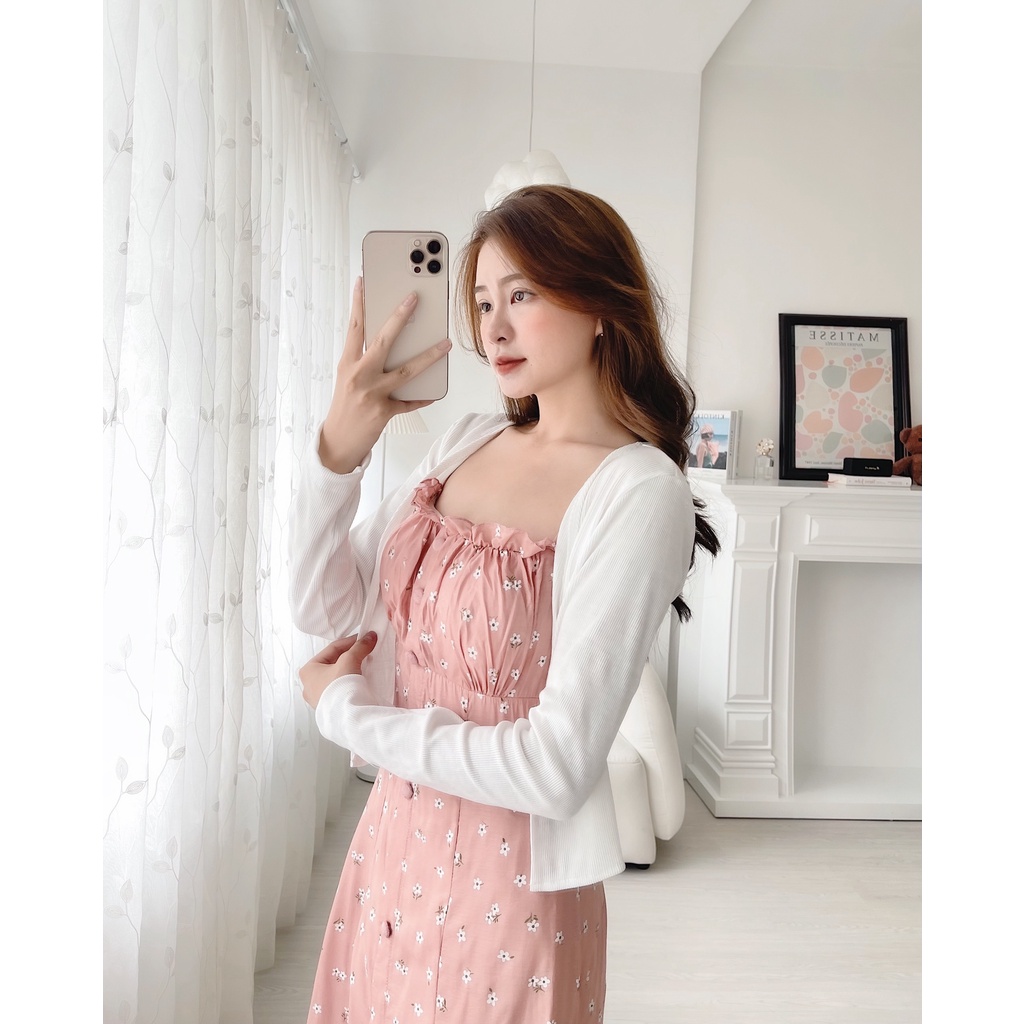 Đầm midi 2 dây kèm áo khoác siêu hot - Rossy Fashion