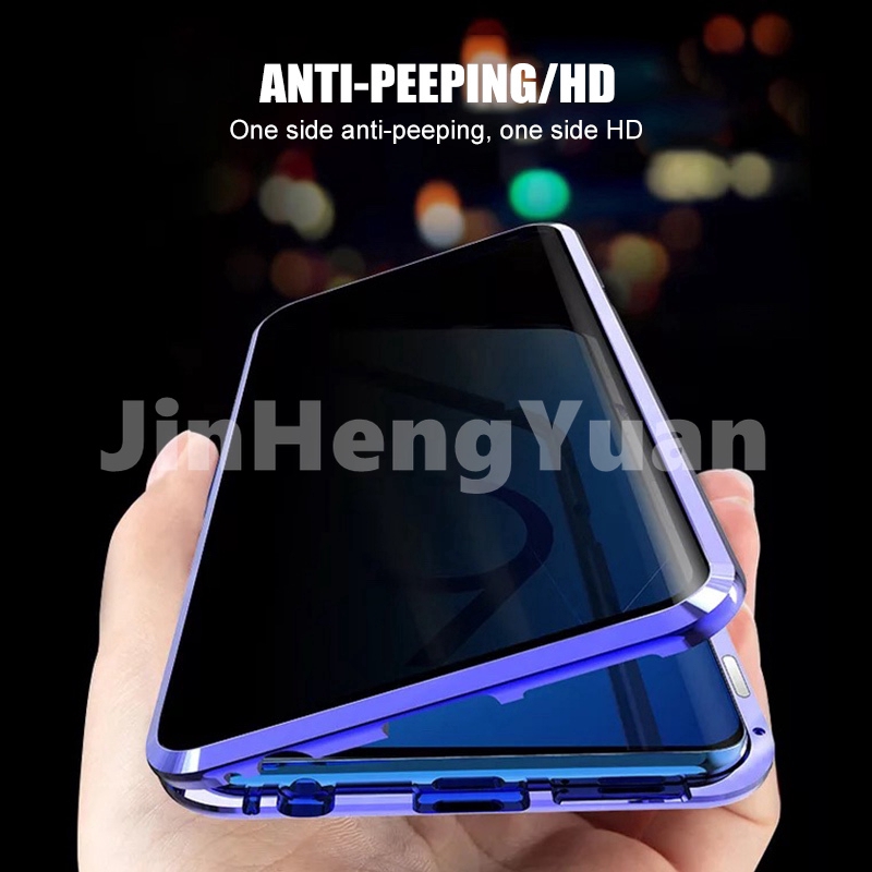 Ốp lưng kim loại cường lực từ tính chống nhìn trộm cho Samsung Galaxy S8 S9 S10 Plus Note 8 9 10
