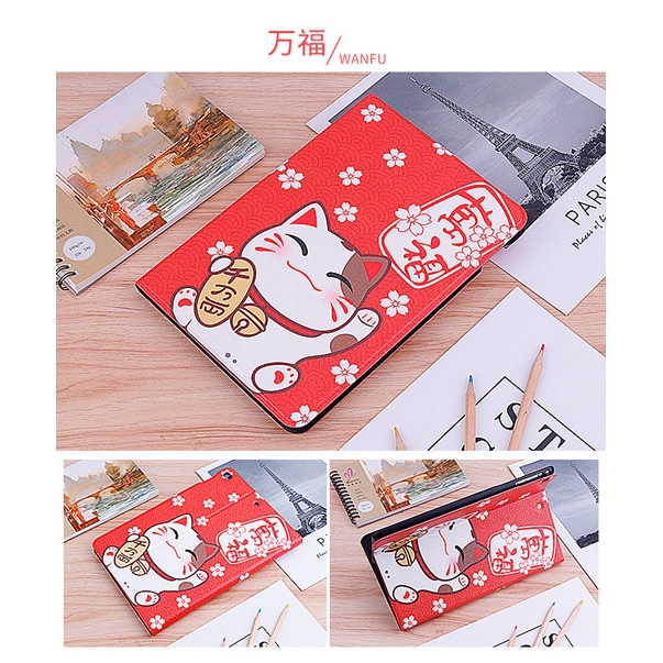 Bao Da Họa Tiết Chú Mèo Dễ Thương Cho Ipad 4 Triệu Fu Cat 2017 / 2018 New Ipad Air 2 Ipad 3 Tablet Mini 5