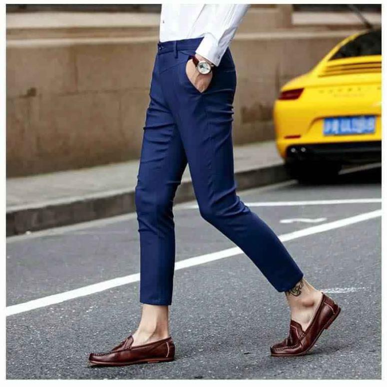 Quần Tây Nam Hàn Quốc, Quần Âu Nam Cao Cấp Màu Xanh Than, Chất Vải Lụa Không Nhăn ( Cam Kết Đẹp ) | BigBuy360 - bigbuy360.vn