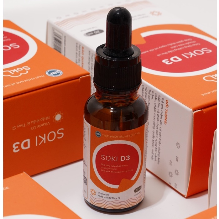Combo 4 hộp Soki D3K2 Bổ sung Vitamin D3 tăng hấp thu Canxi - Vượt chuẩn Chiều Cao