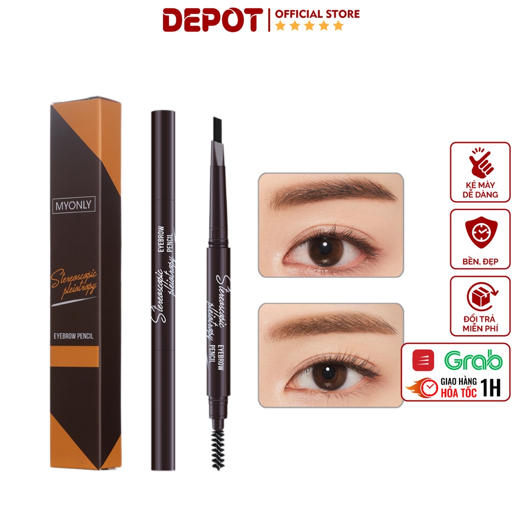 Chì kẻ mày 2 đầu bền màu, không lem, chống nước, lâu trôi DEPOT
