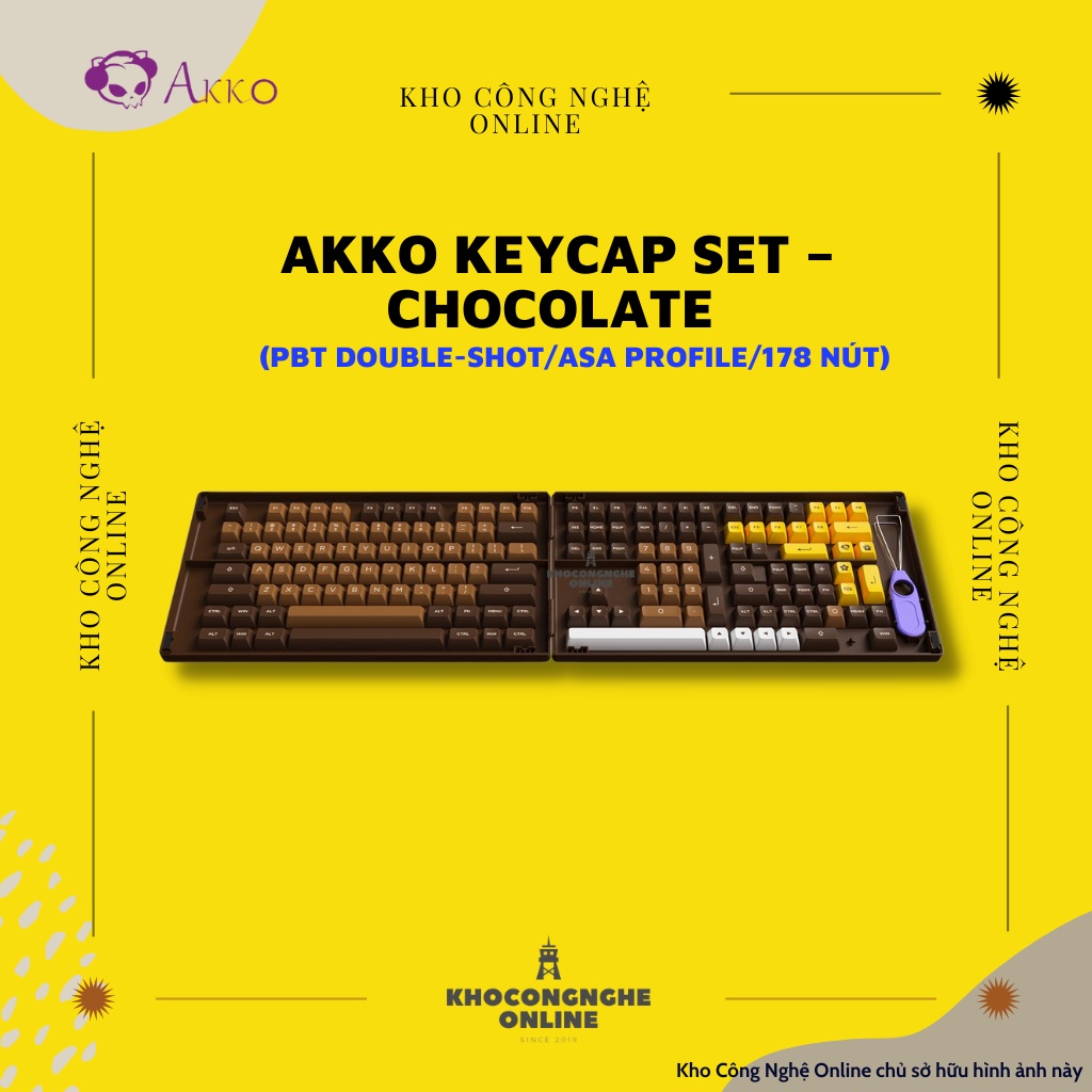 AKKO Keycap set – Chocolate (PBT Double-Shot/ASA profile/178 nút)