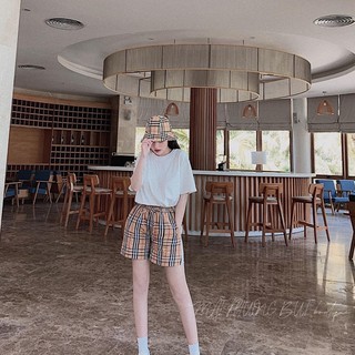 (DN) Sét bộ Áo trơn quần kẻ ..