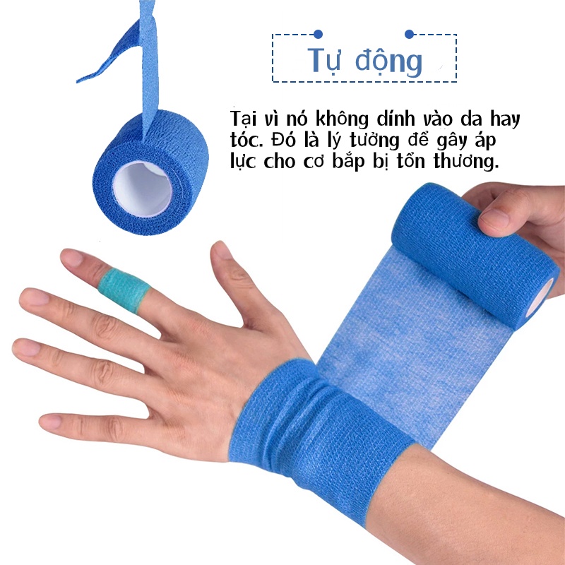 Băng keo thể thao đá bóng,băng vải thể thao tự dính chống chấn thương,băng cuốn cổ tay cổ chân bảo vệ cơ khớp