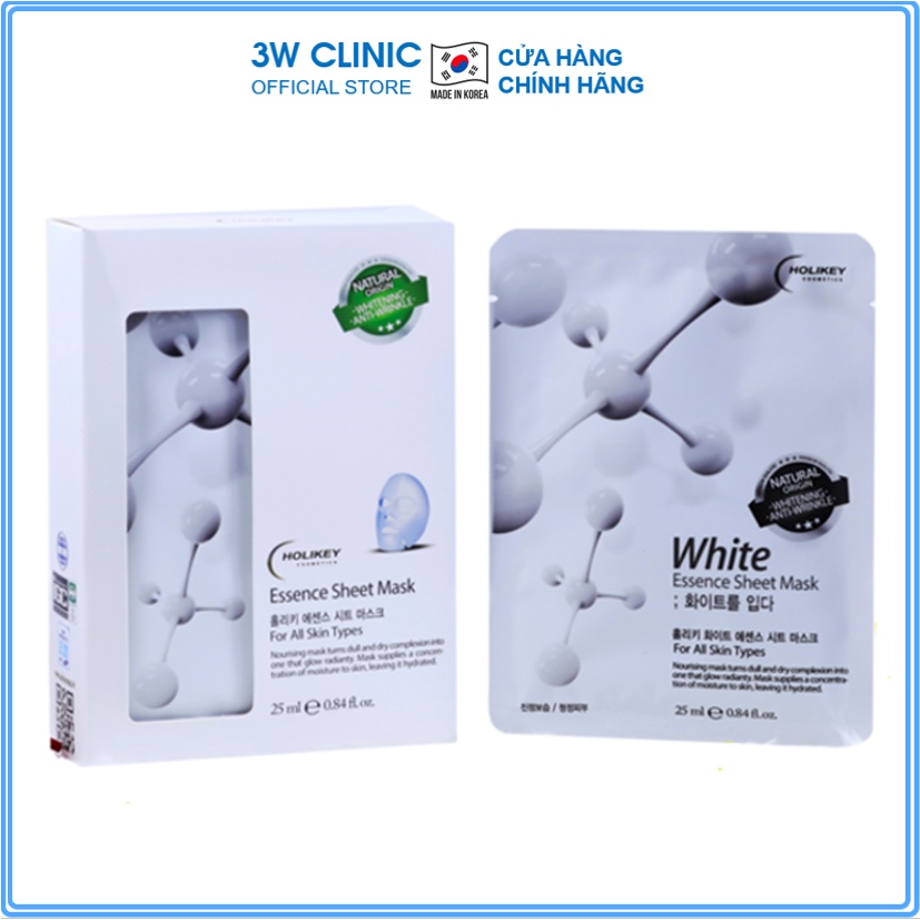 Mặt nạ giấy - Mặt nạ dưỡng da White làm trắng &amp; cung cấp khoáng chất HOLIKEY Hàn Quốc 25ml [Lẻ Miếng]