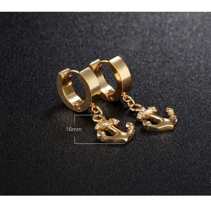 Bông Tai Nam Hình Mỏ Neo Titan Cao Cấp TT 1505 - 1 cặp