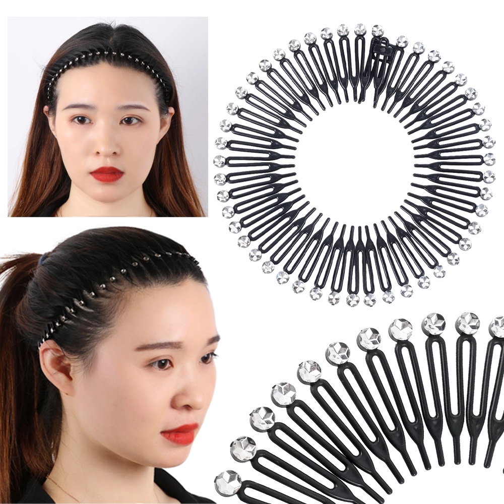 Băng Đô Hình Lược Đính Đá Sáng Tạo Thời Trang Hàn Quốc Cho Nữ Giá Đỡ