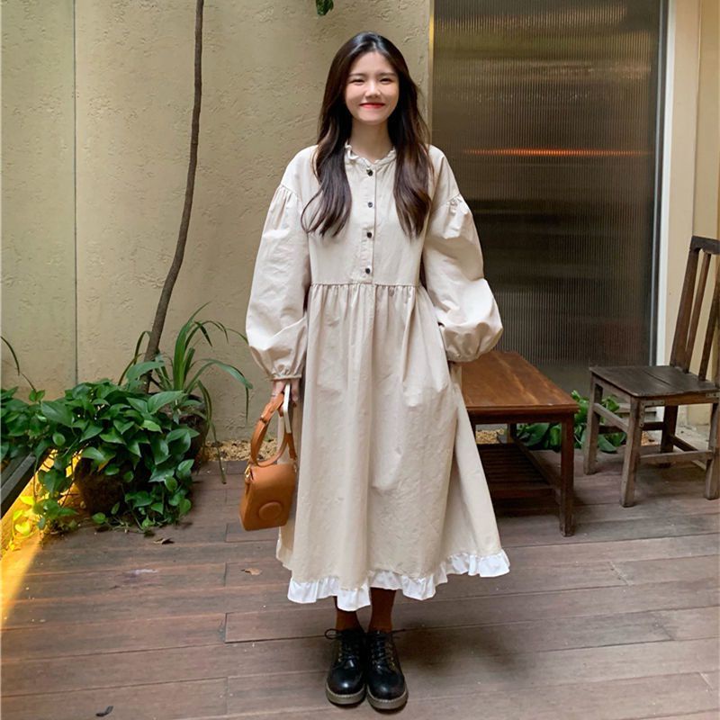 Đầm Babydoll Phong Cách Ulzzang Tay Phồng Tiểu Thư