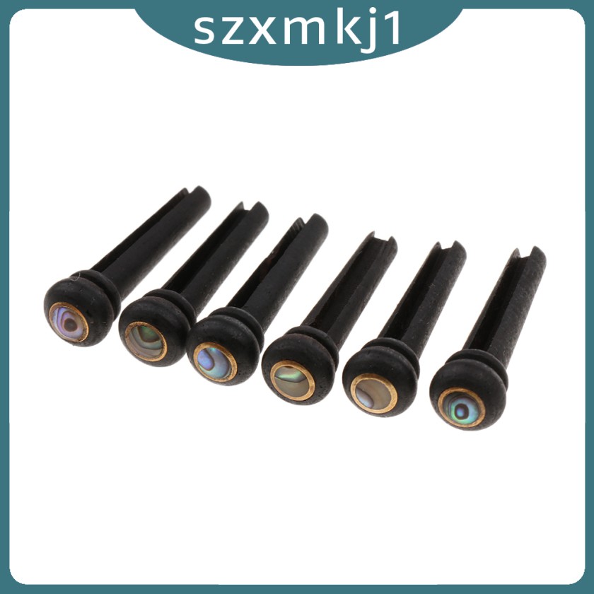 Chốt Đàn Guitar Acoustic 6 Phím Bằng Gỗ Mun Màu Đen Szxmkj1