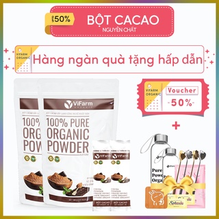Bột cacao nguyên chất VIFARM 50gram, Bột không đường, hỗ trợ ăn kiêng, từ 100% cacao nguyên chất