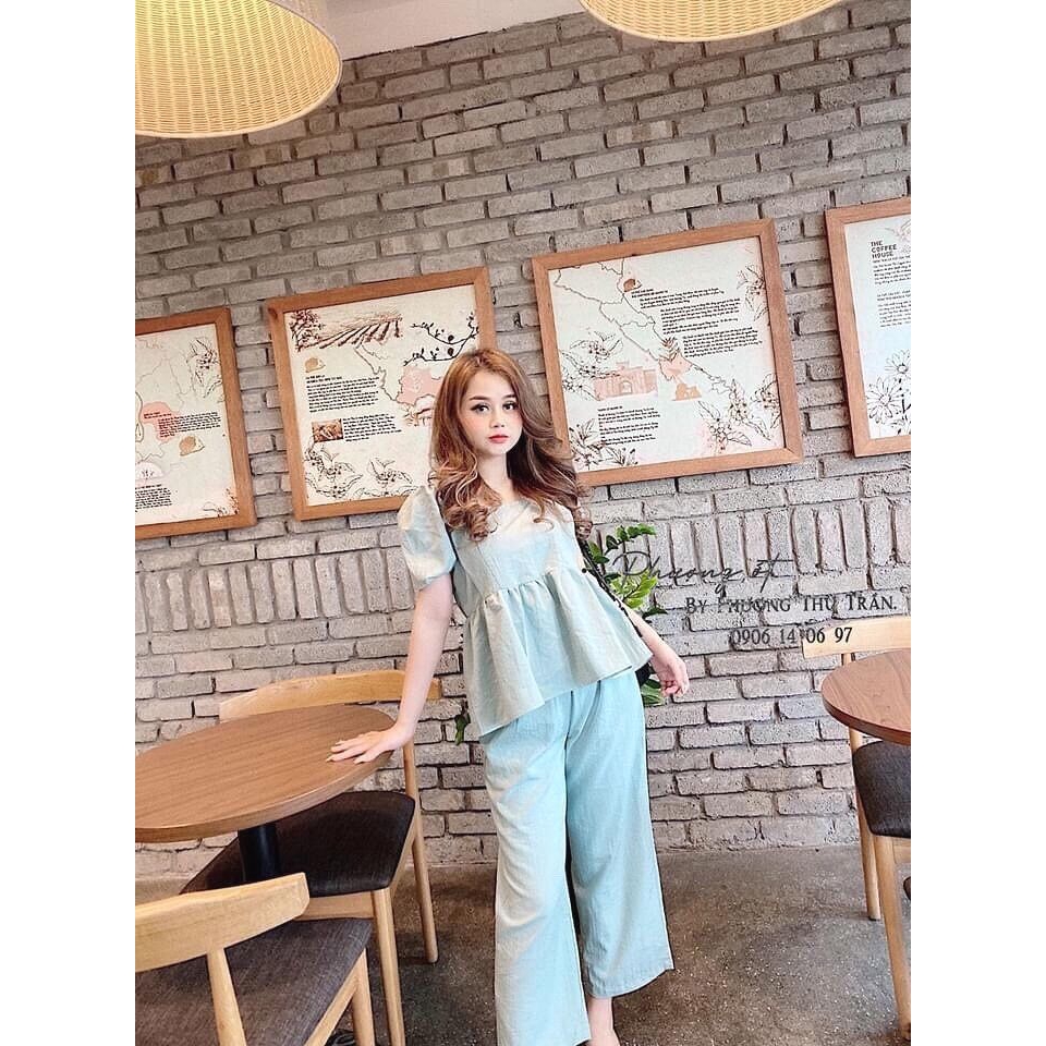 [Mã WASTXINH giảm 10% tối đa 15K đơn 99K] Bộ đũi cổ vuông baby doll | BigBuy360 - bigbuy360.vn