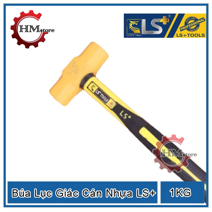 [Chính hãng] Búa Tạ Lục Giác LS+ Búa tạ 5kg - Búa tạ cán bọc nhựa Ls+