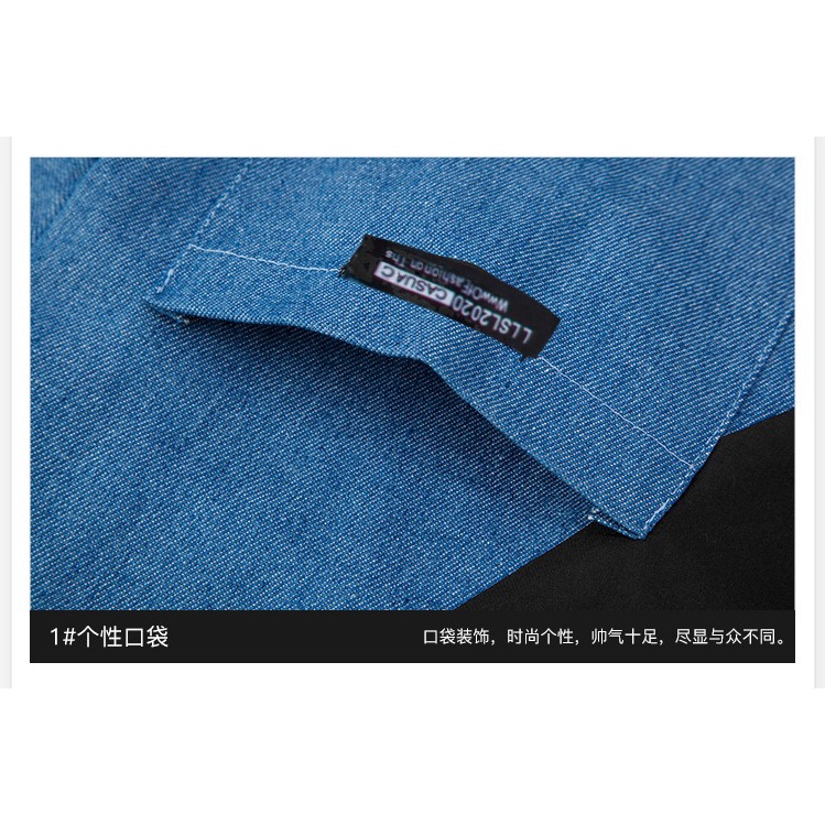 Áo sơmi phối bò dài tay nelly