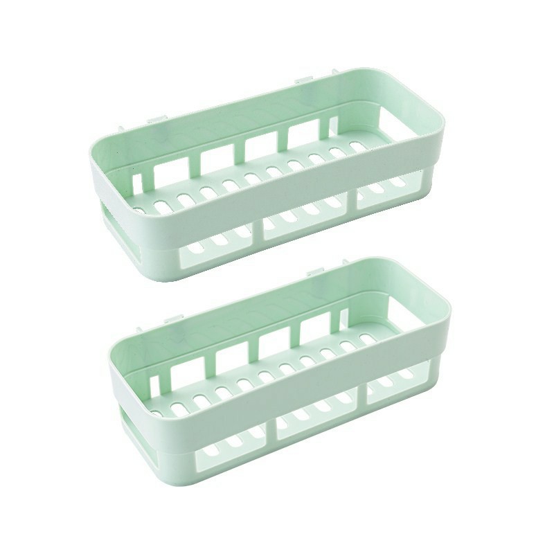 Kệ Nhựa Treo Tường Nhà Tắm, Nhà Bếp Hình Chữ Nhật  Đựng Hũ Gia Vị, Lọ Gia Vị, Dầu Gội, Kem Đánh Răng Tiện Dụng
