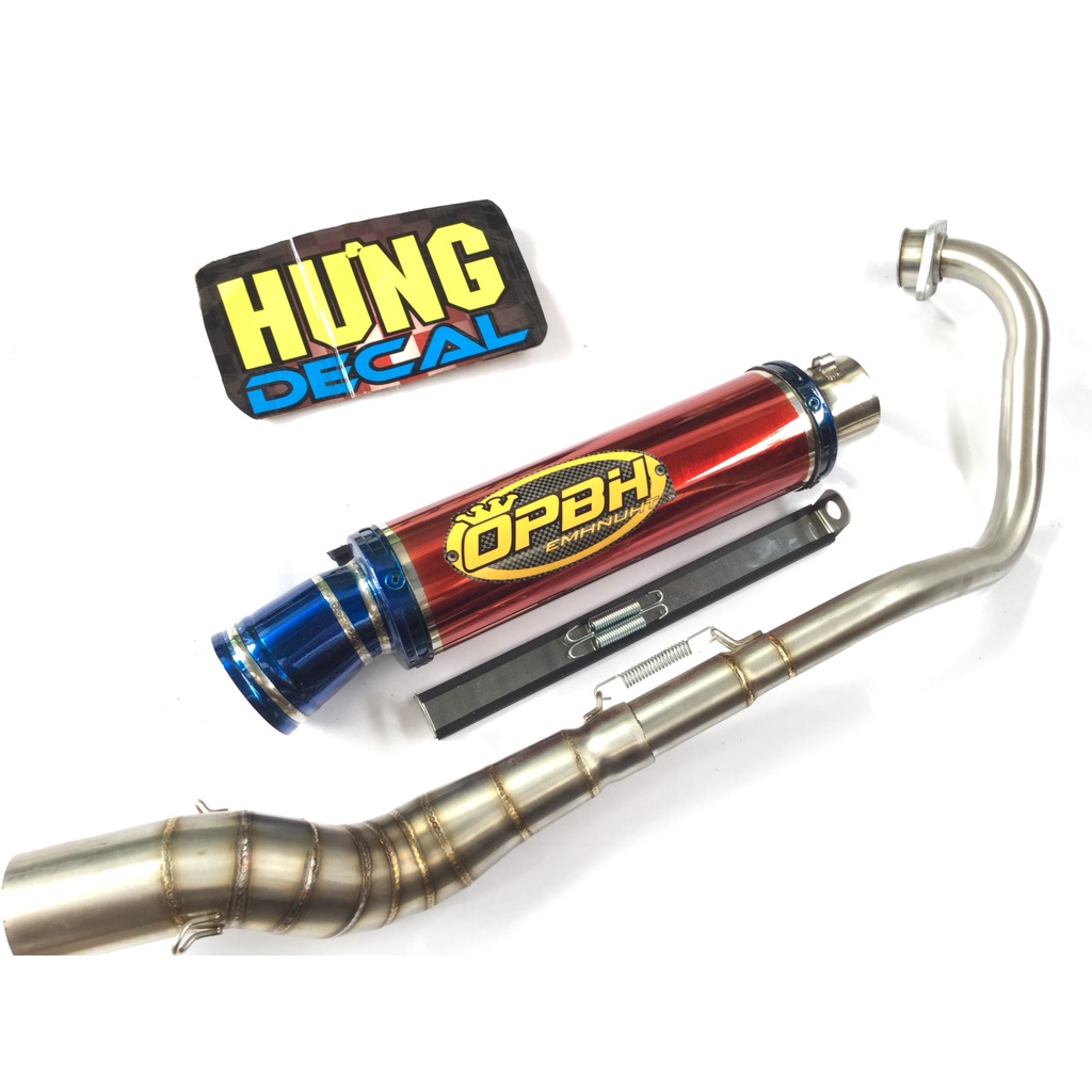 Pô OBPH ĐỎ full cổ inox 2 khúc 304 exciter, winer, sonic, SATRIA, RAIDER FI, GSX