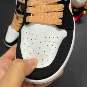 Giày thể thao jordan nâu cam cổ thấp, giày sneaker JD1 low peach nâu đen thấp cổ nam nữ hàng cao cấp