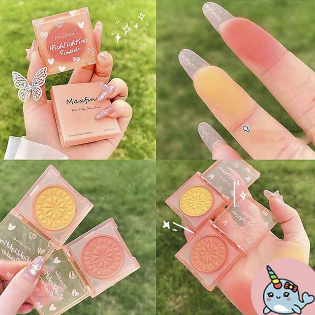 Má Hồng Phấn Má Bắt Sáng Nhũ Cam Hồng MAXFINE