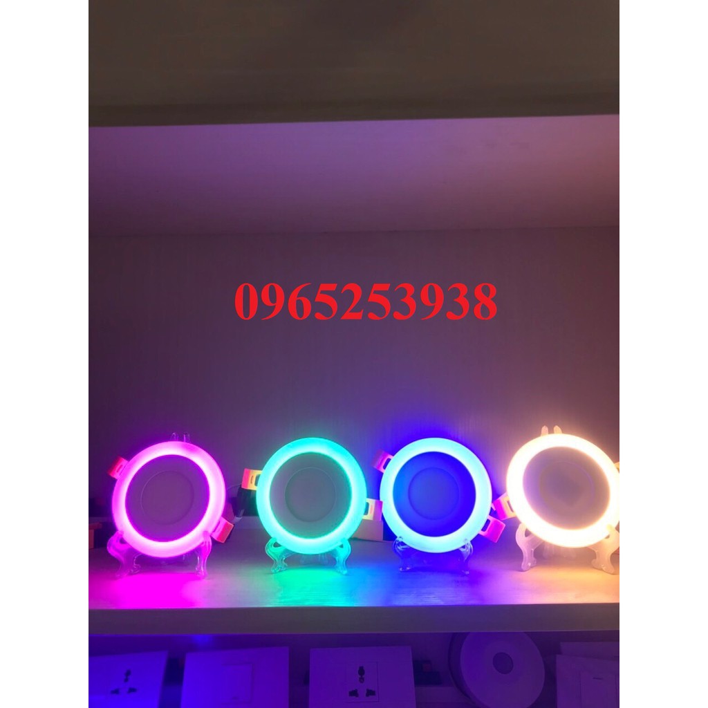 Đèn led âm trần 6w 3 chế độ sáng-Đèn led âm trần 3+3 đổi mầu
