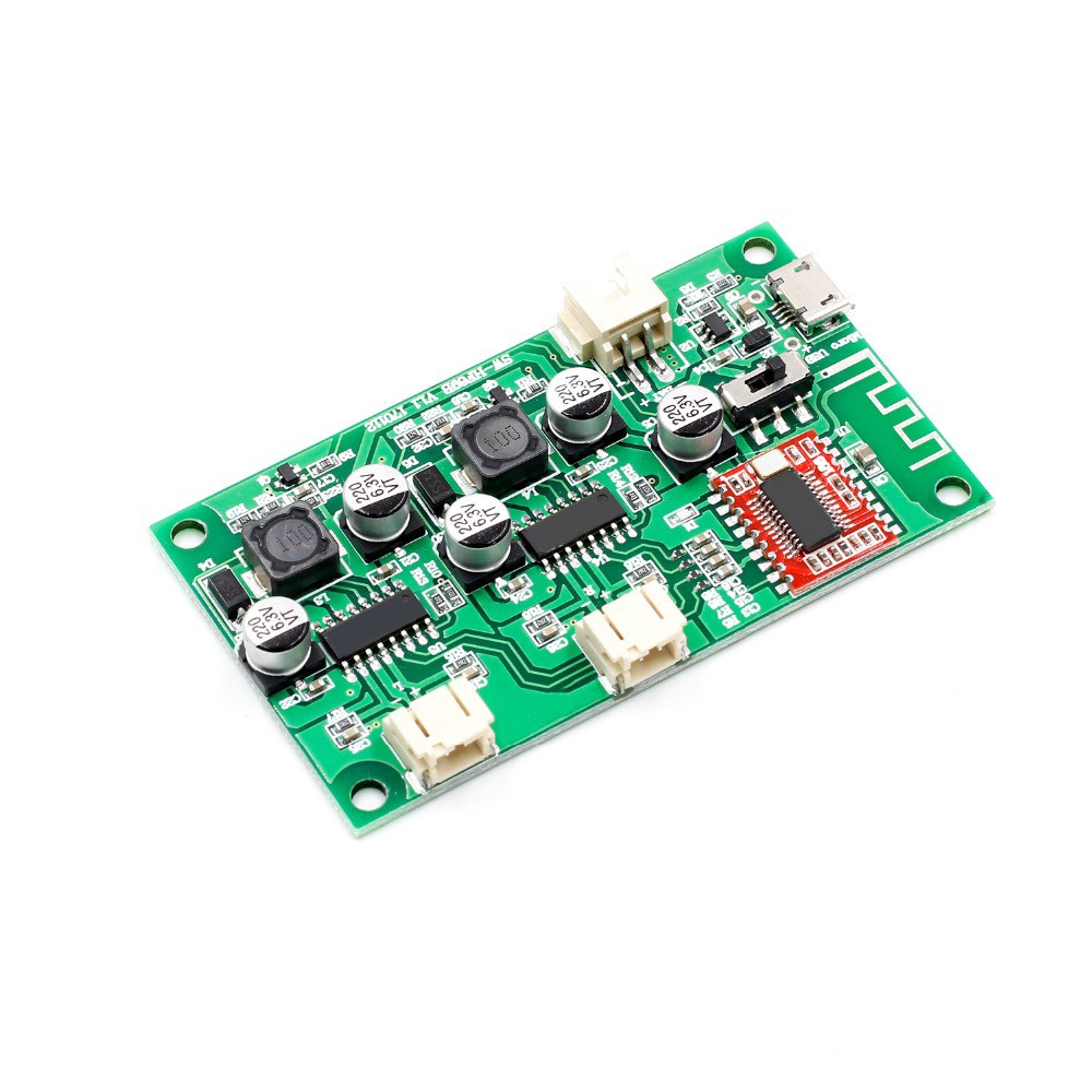 Loa 2x6W DC 5V 3.7V được sửa đổi Bo mạch khuếch đại Bluetooth âm thanh nổi có thể kết nối pin lithium có sạc