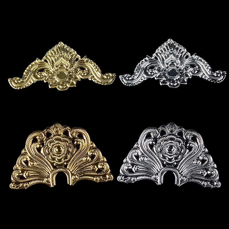 1 phiến làm kim quan hoạ tiết đôn hoàng 56*104mm nguyên liệu làm trâm làm trang sức cổ trang