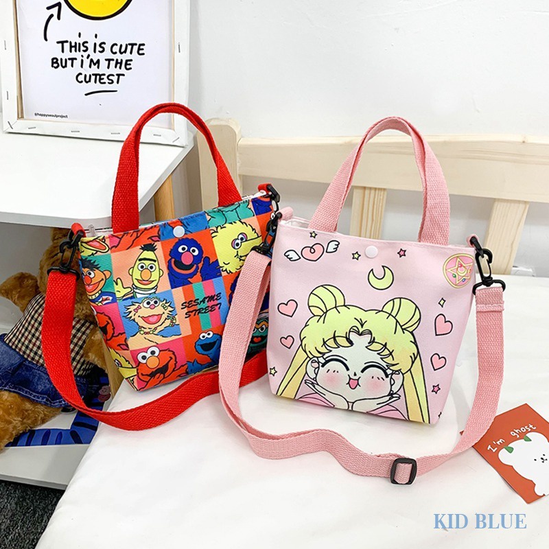 Túi Đeo Chéo Vải Canvas Dễ Thương Cho Bé Gái