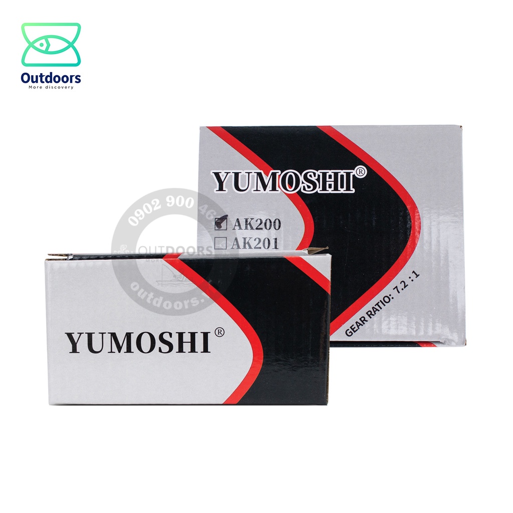 Máy câu ngang BAITCAST Yumoshi AK200/201 chuyên câu lure cá lóc, cá chẽm, các loại cá ăn mồi tải cá lên đến 8kg