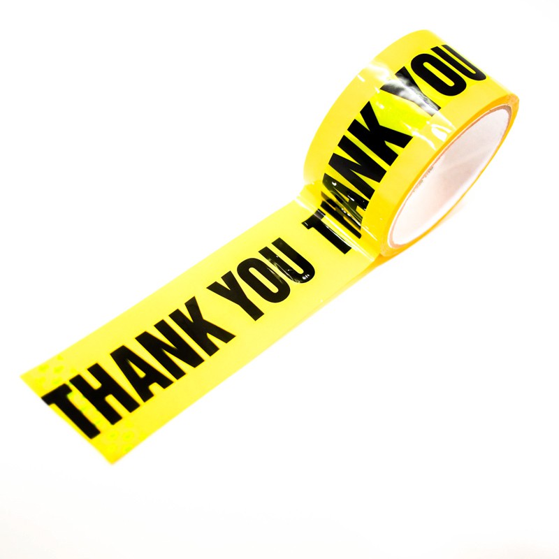 Băng keo tape vàng THANK YOU - Sticker Factory - Chiều dài 25m