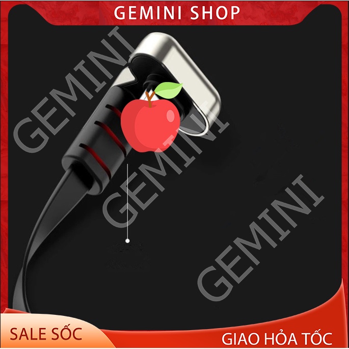 Cáp sạc điện thoại dài 1,2m chống đứt chơi game vuông góc gập khuỷu GEMINI SHOP