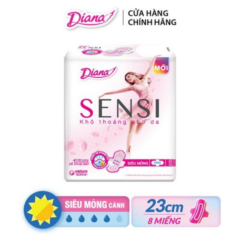 Băng vệ sinh Diana Sensi có cánh &amp; không cánh (ngày, hàng ngày)