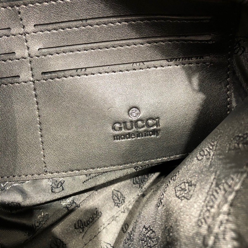 Cluth / ví cầm tay cho nam Gucci GC da thật cao cấp dập tên logo thương hiệu