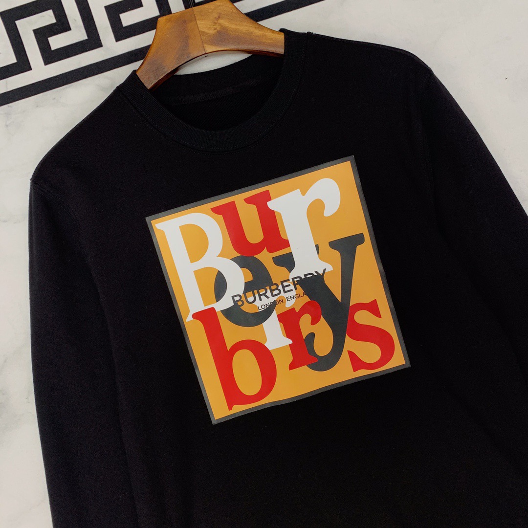 Bu1berr1 Autumn and winter 2020 new men's long sleeve shirt color printed logo pure cotton fabric with no glossy ability