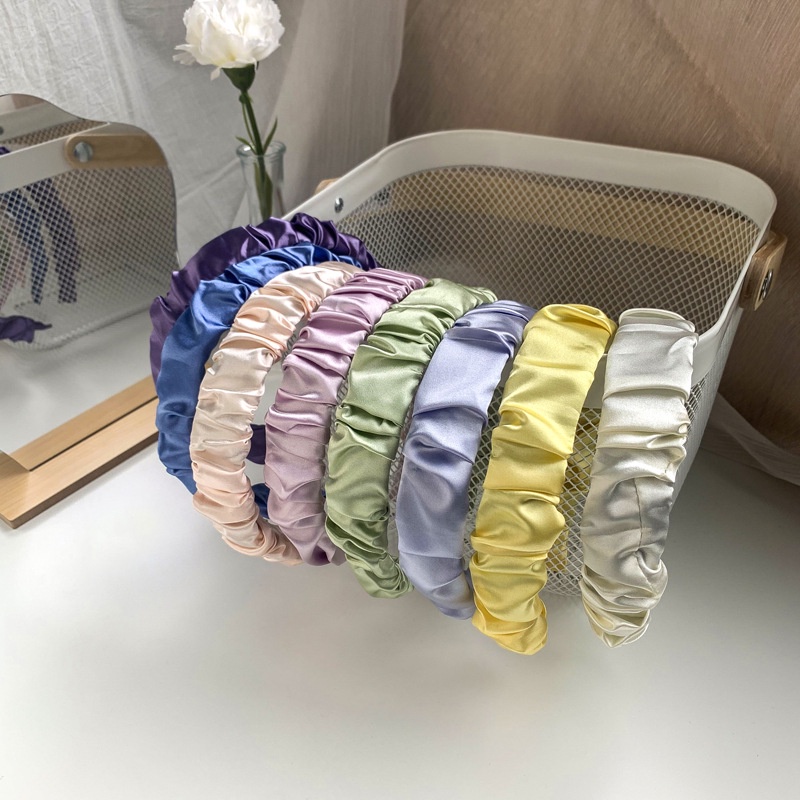 Băng đô lụa xếp ly màu sắc ngọt ngào cho nữ