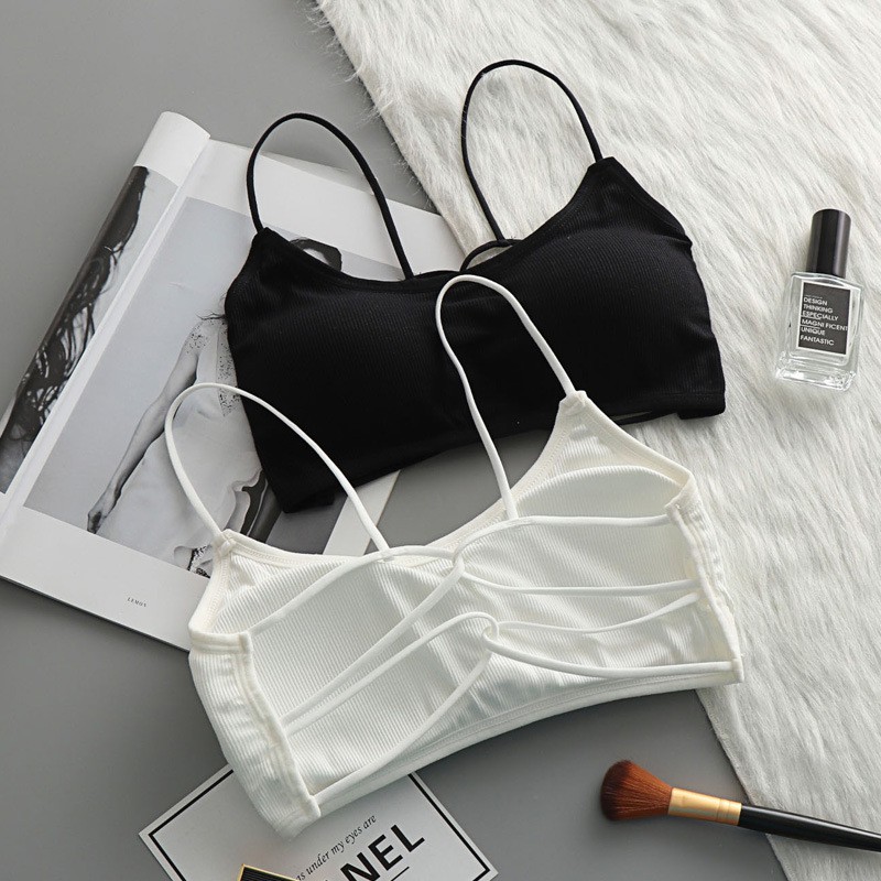 Áo bra Gân tăm cotton CAO CẤP Xinh xắn - Áo bra 3 dây Xinh xắn
