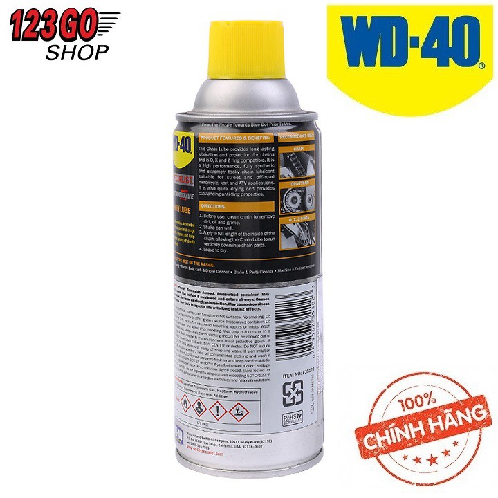 [HÀNG MỸ] Chai Dầu sên và xích WD-40 Chain Lube 360ml