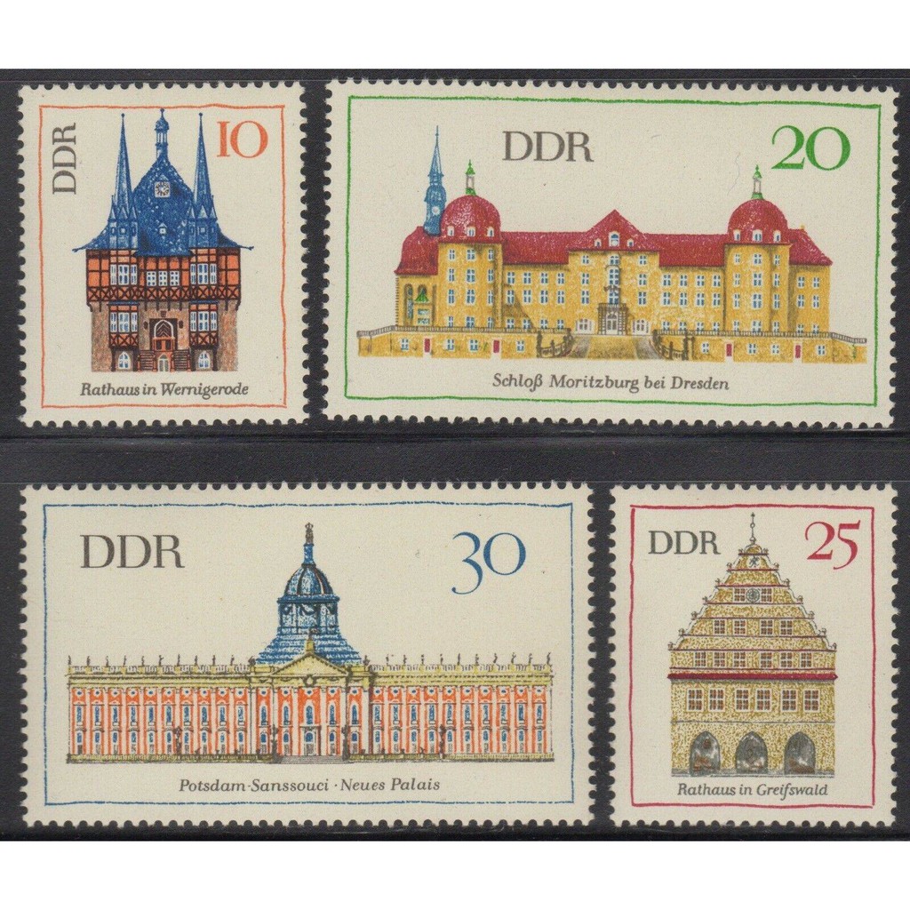 Tem sưu tập Tem Đức kiến trúc 1968 ( 4 tem )