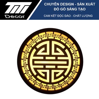 Đèn led ốp hậu ban thờ hình chữ Thọ bằng gỗ cao cấp phong thủy cho ban thờ TiTi Decor TDL02