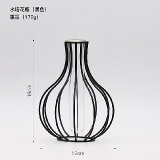Bình hoa sắt ống thủy tinh mini