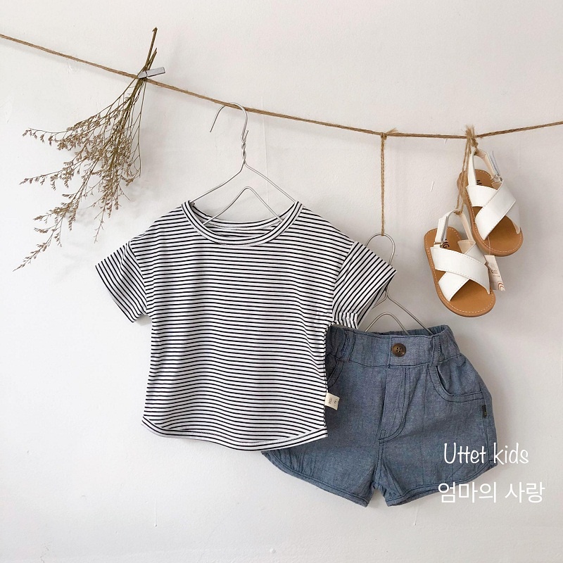 [Ảnh thật] ÁO THUN SỌC HÀN QUỐC 502 DÀNH CHO BÉ GÁI VÀ BÉ TRAI SIZE 73 80 VÀ 90