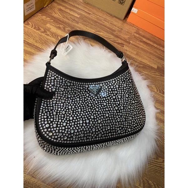 Túi Prada kẹp nách blingbing size 22cm - Túi xách prada