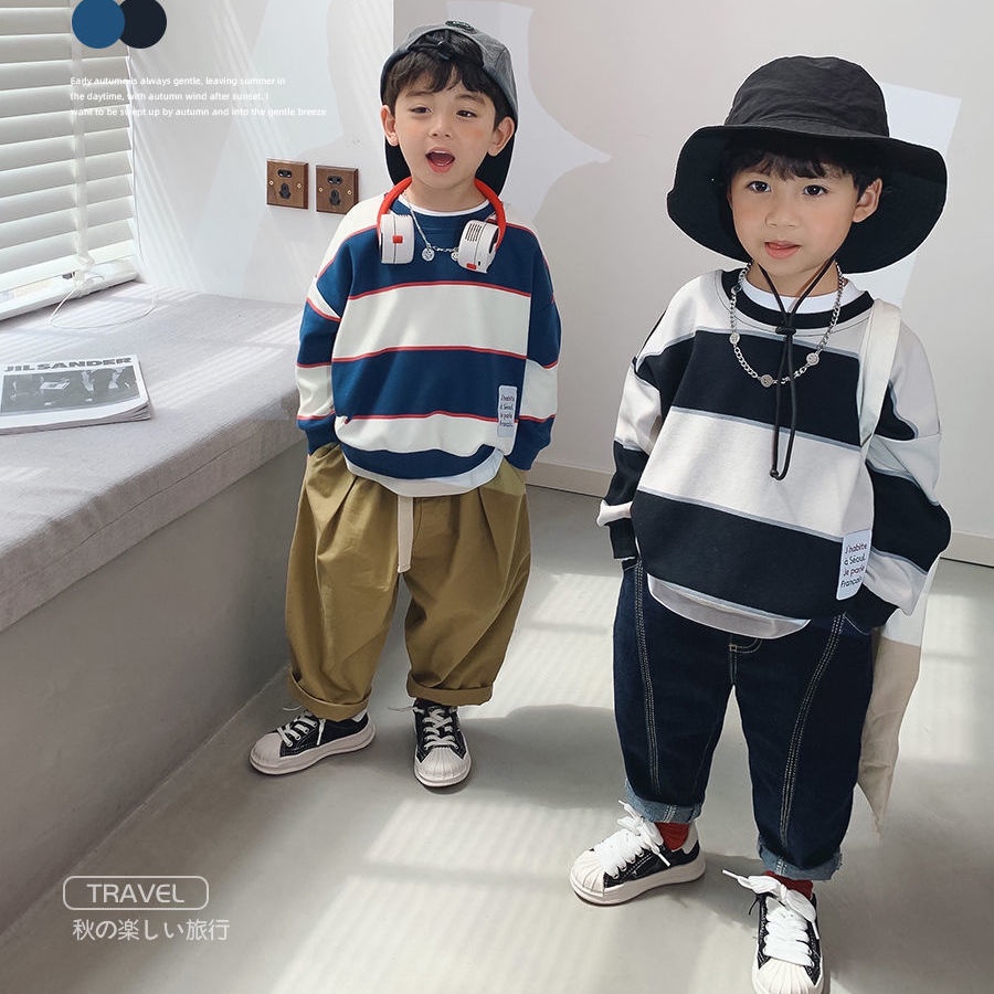 Áo Sweater Cổ Tròn Phong Cách Hàn Quốc Thời Trang Xuân Thu Cho Bé Trai 2021 Mới