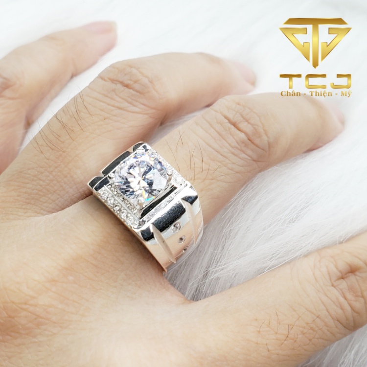 Nhẫn nam bạc ý 925 thiết kế 3D sang trọng RM0112NAM Trang sức Toàn Cầu TCJ